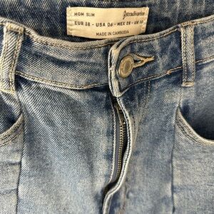 Stradivarius Light Blue Mom Slim Jeans